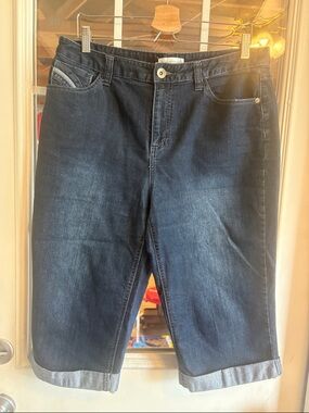 Christopher & Banks Dark Blue Denim Capris